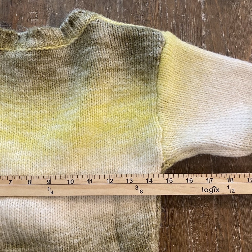FOR LOVE & LEMONS Sweater Womens S Cropped Twist Sage & Yellow NEW - Picture 9 of 13